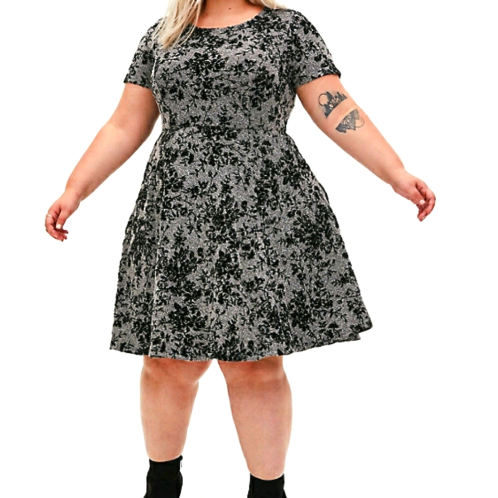 Torrid Floral Sweater Skater Dress